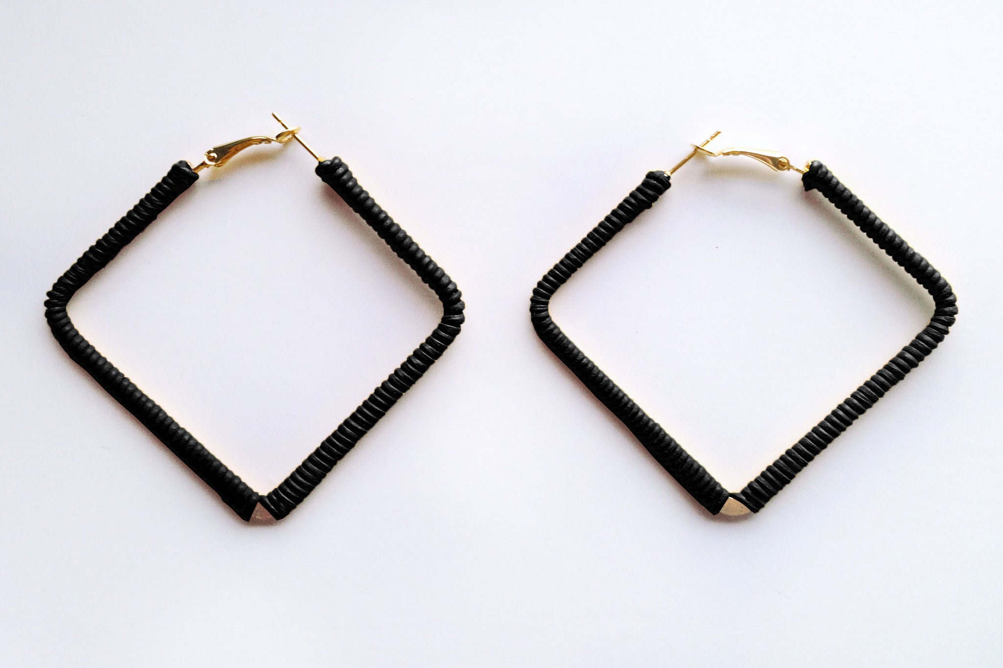 Square Black Hoops