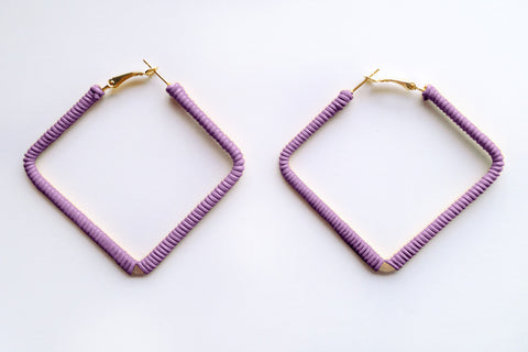 Square Lilac Hoops