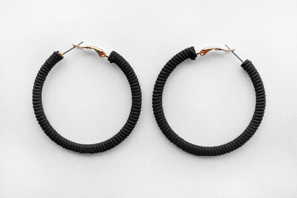Small Black Hoops