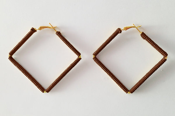 Square Brown Hoops