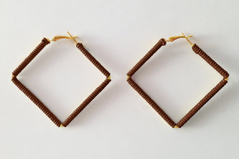Square Brown Hoops