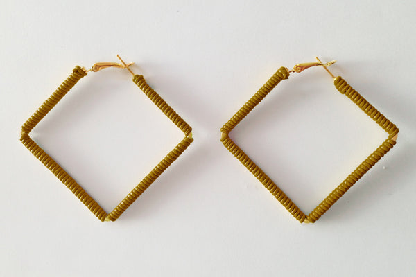 Square Tan Hoops