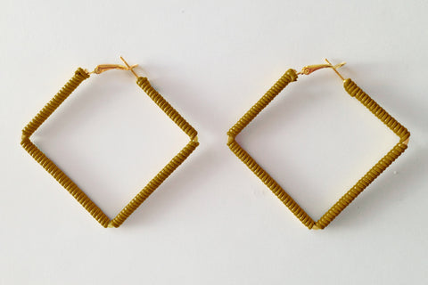 Square Tan Hoops